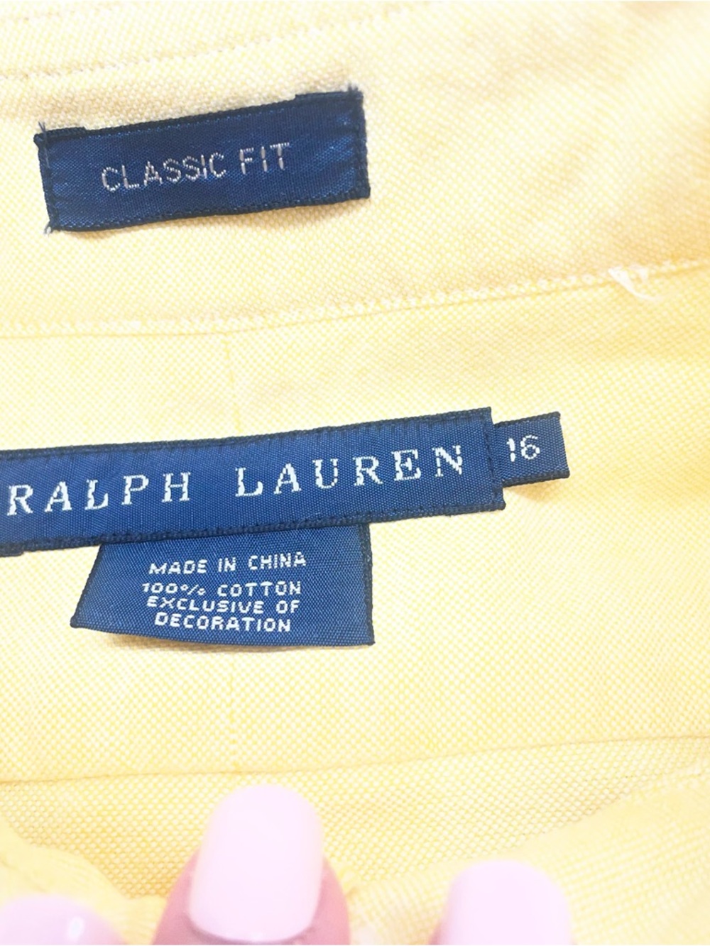 Ralph Lauren Women’s Classic Fit Light Yellow Button-Down Oxford Shirt size 16 - Picture 5 of 11
